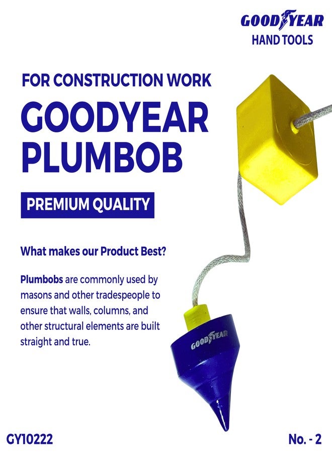 غوديير خيط ميزان جوديير، أداة خيط الميزان، خيط ميزان لأعمال البناء، مصنوع باستخدام الحاسوب، أزرق (رقم 2) - Image 2